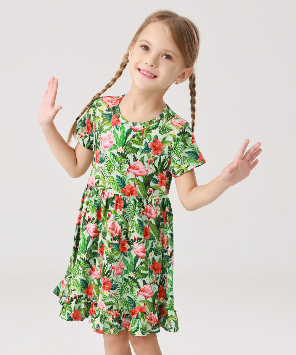Toddler Girls Short Sleeve Bamboo Dress