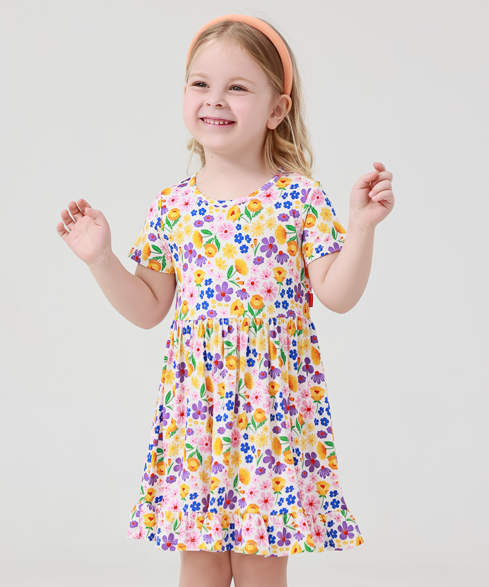 Toddler Girls Short Sleeve Summer Dresses