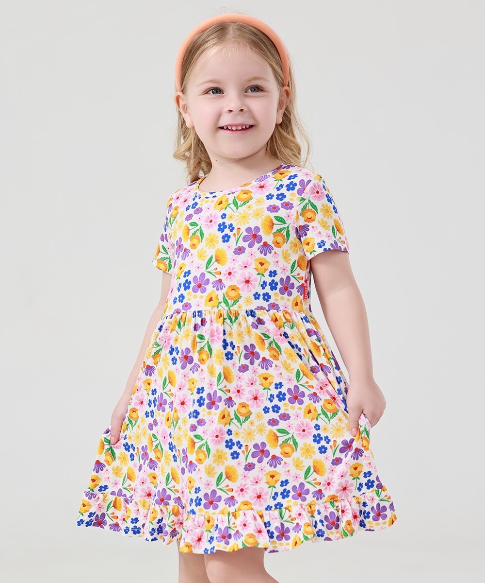Toddler Girls Short Sleeve Summer Dresses
