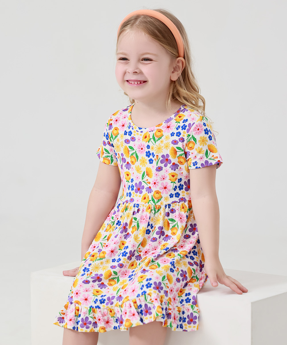 Toddler Girls Short Sleeve Summer Dresses