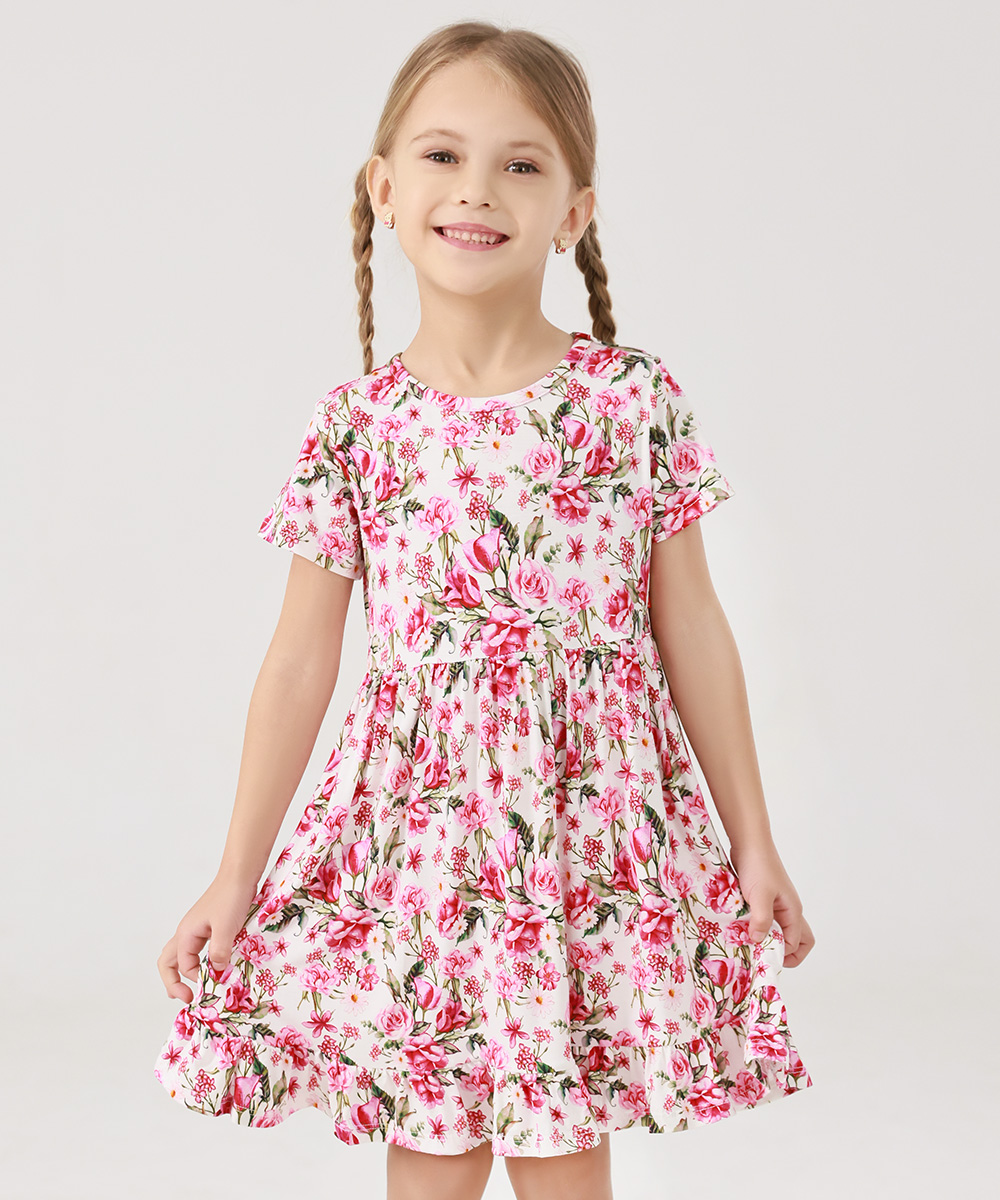 Toddler Girls Short Sleeve Bamboo Dress