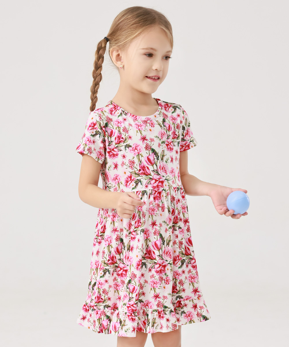 Toddler Girls Short Sleeve Bamboo Dress