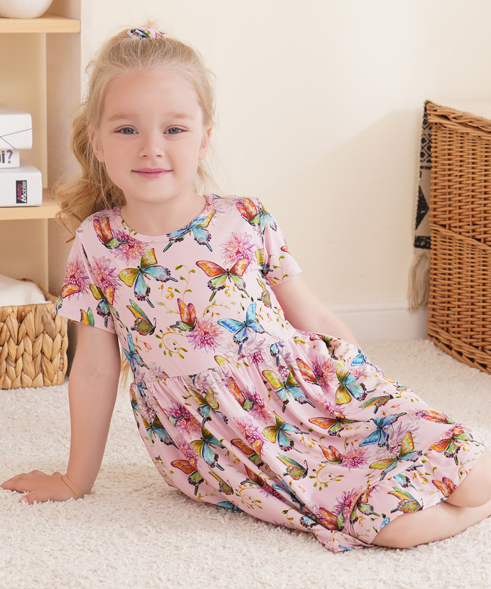 Toddler Girls Short Sleeve Summer Dresses