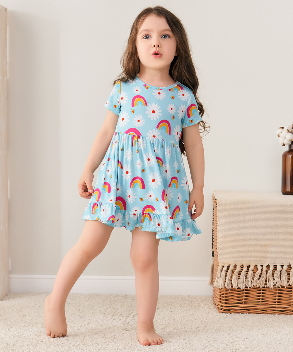 Toddler Girls Short Sleeve Bamboo Dress
