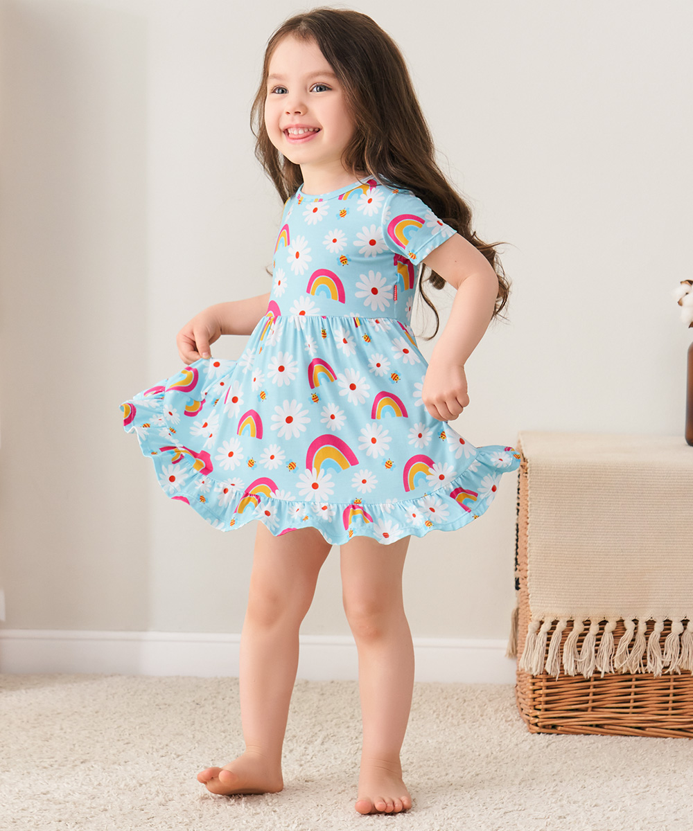 Toddler Girls Short Sleeve Bamboo Dress