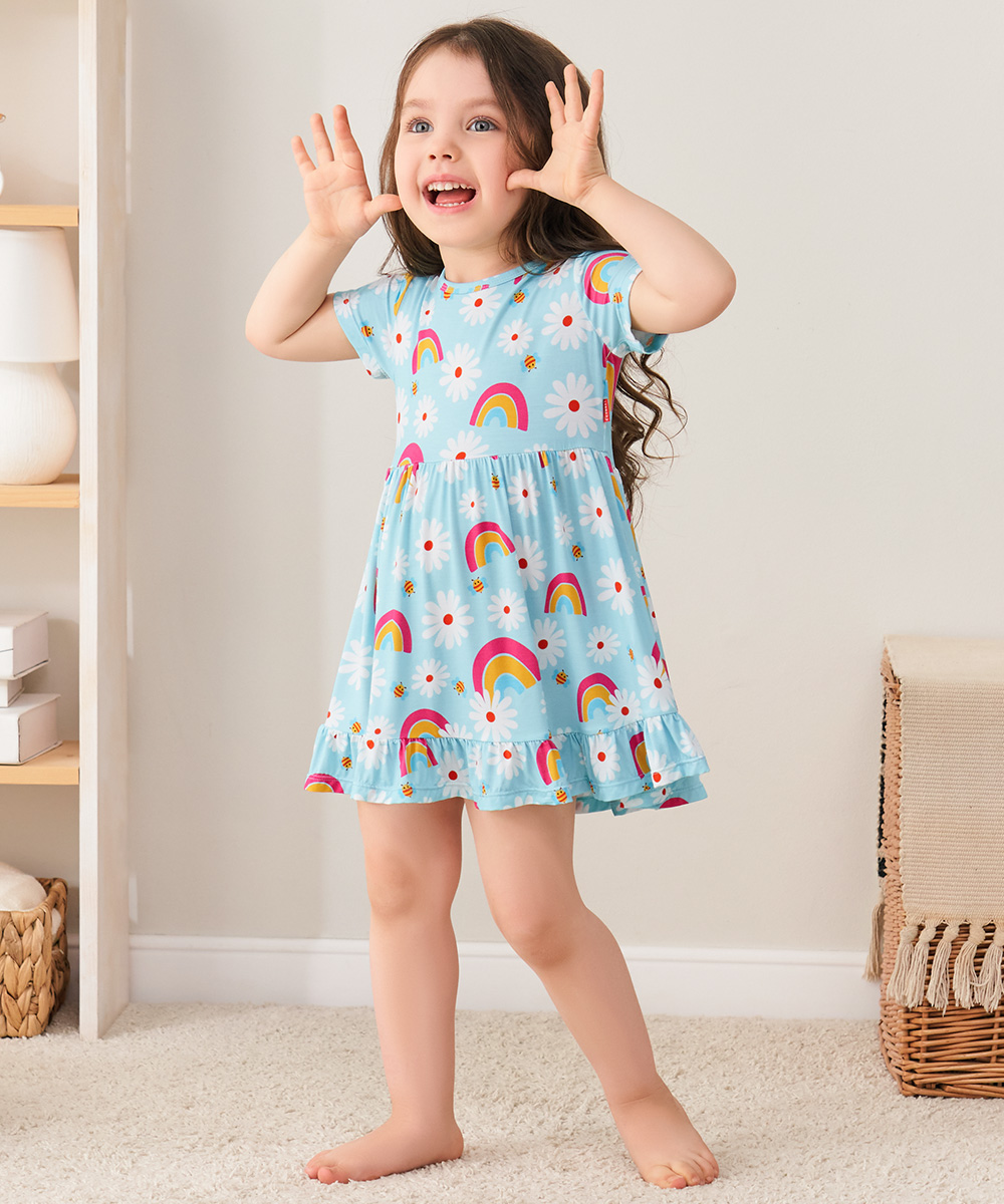 Toddler Girls Short Sleeve Bamboo Dress