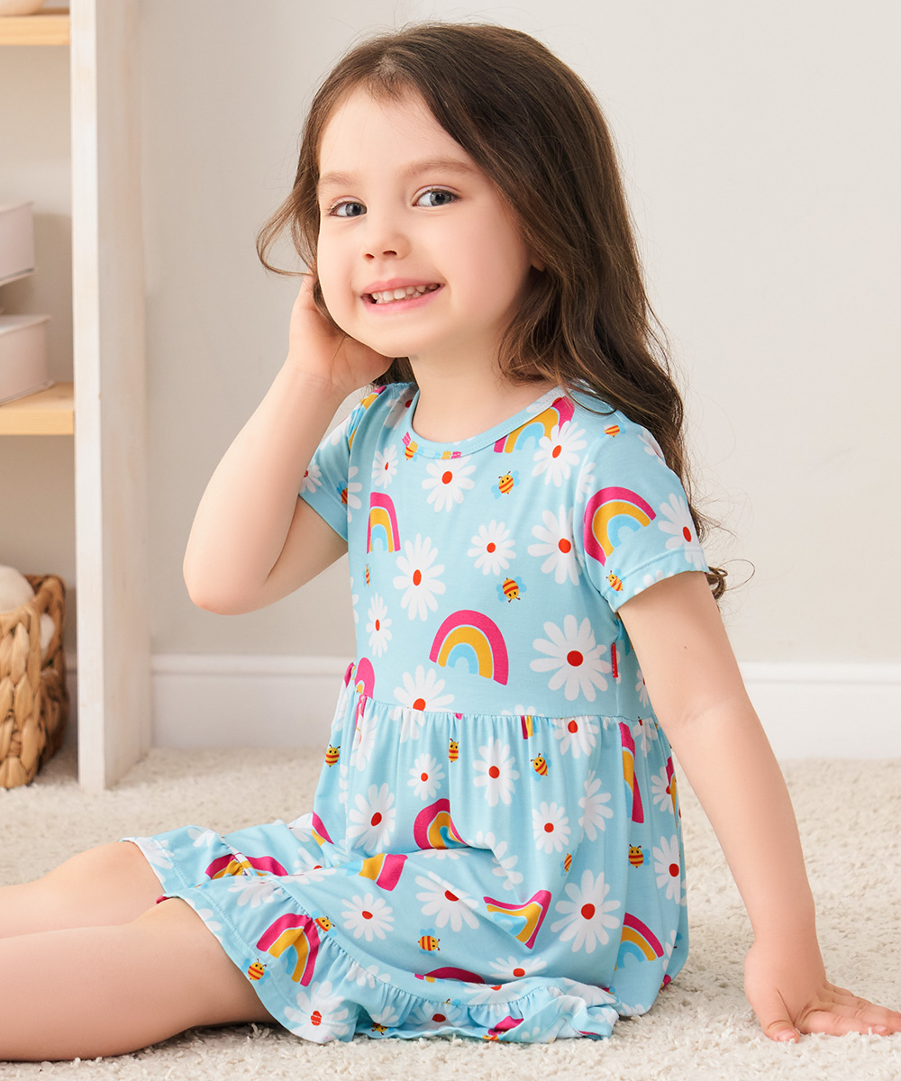 Toddler Girls Short Sleeve Bamboo Dress