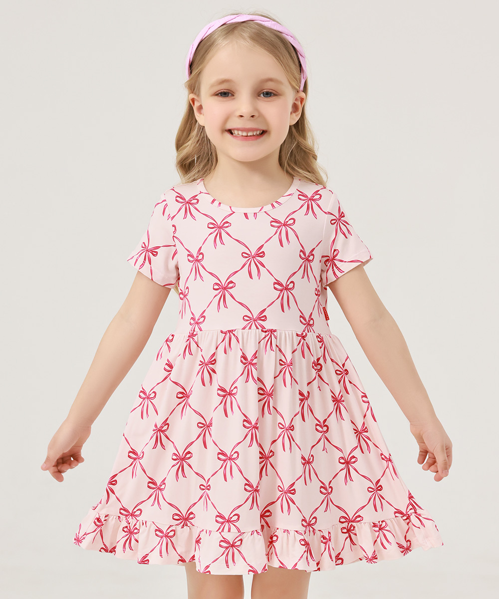 Toddler Girls Short Sleeve Summer Dresses