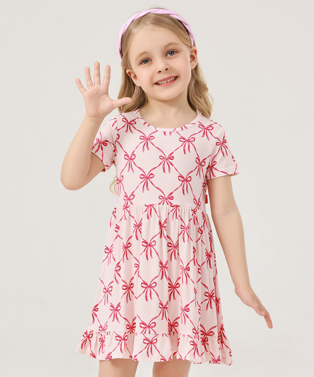 Toddler Girls Short Sleeve Summer Dresses