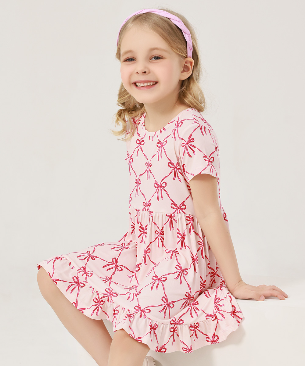 Toddler Girls Short Sleeve Summer Dresses