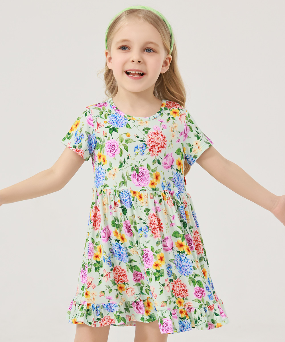 Toddler Girls Short Sleeve Summer Dresses