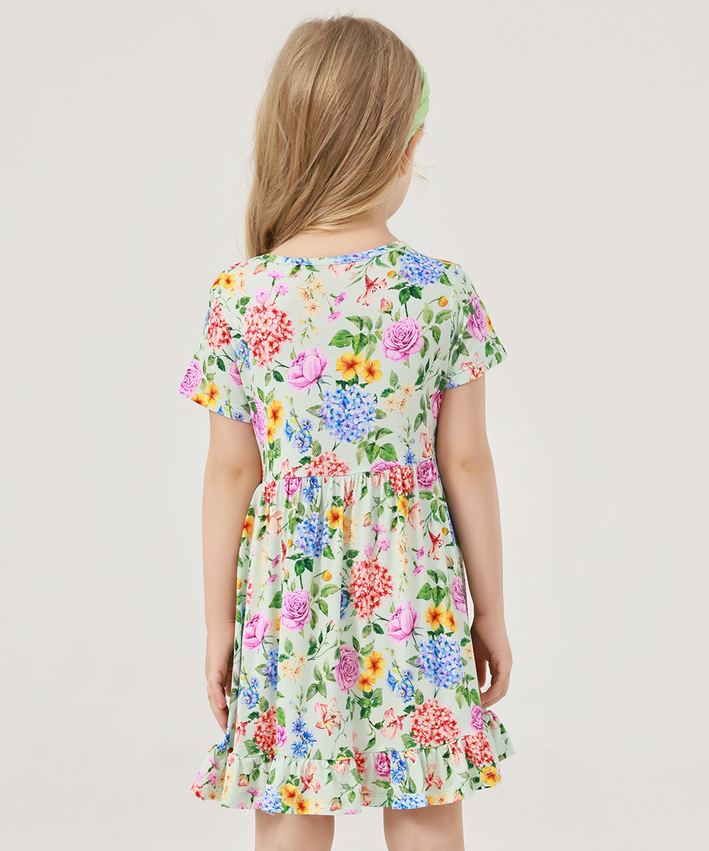 Toddler Girls Short Sleeve Summer Dresses