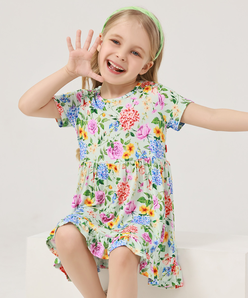 Toddler Girls Short Sleeve Summer Dresses
