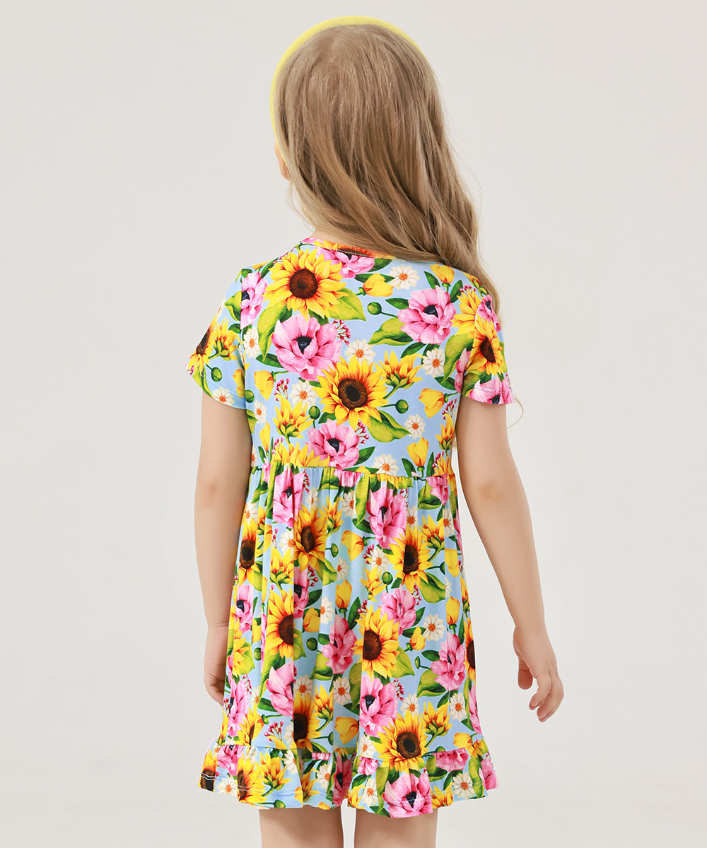Toddler Girls Short Sleeve Summer Dresses