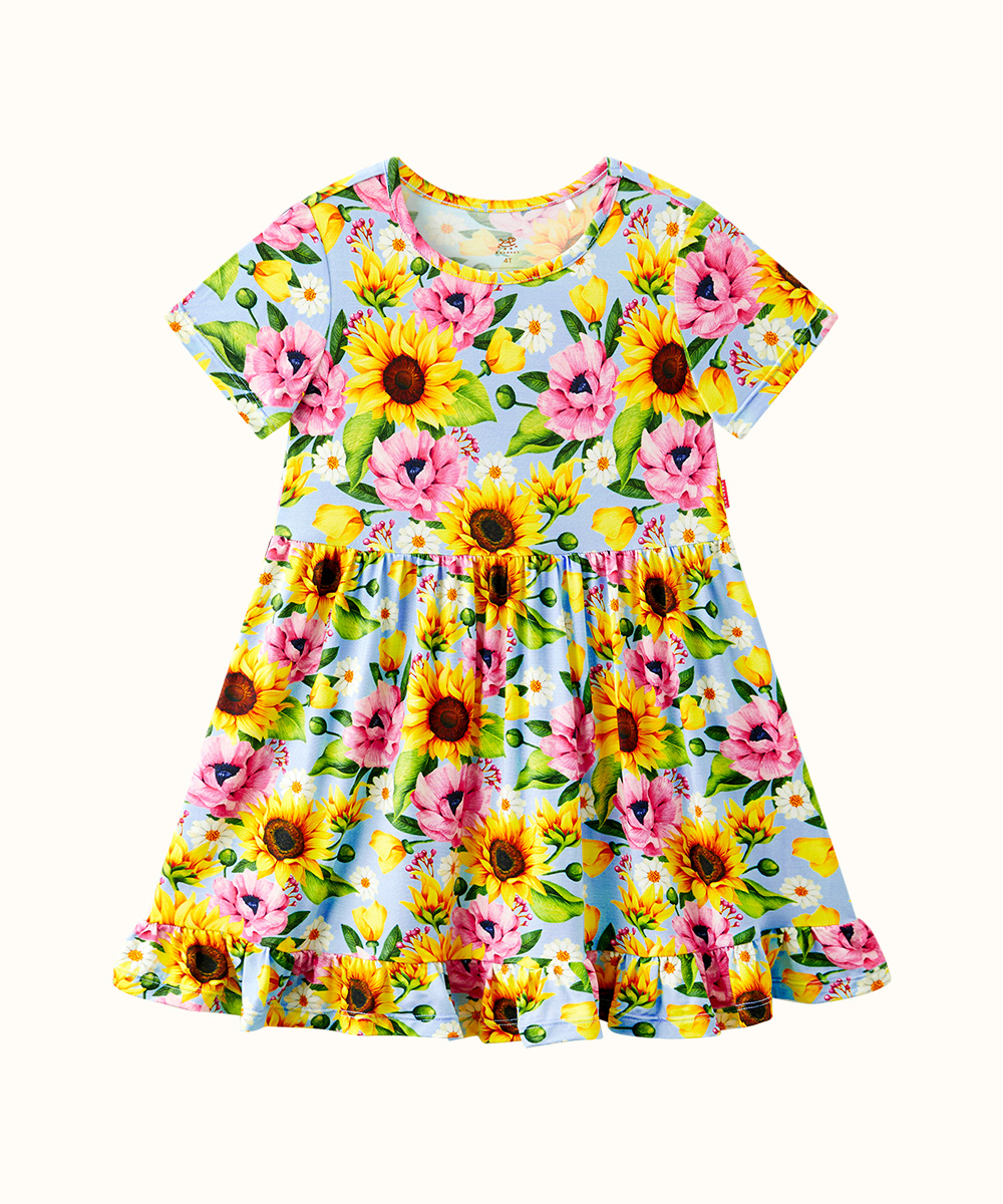 Toddler Girls Short Sleeve Summer Dresses