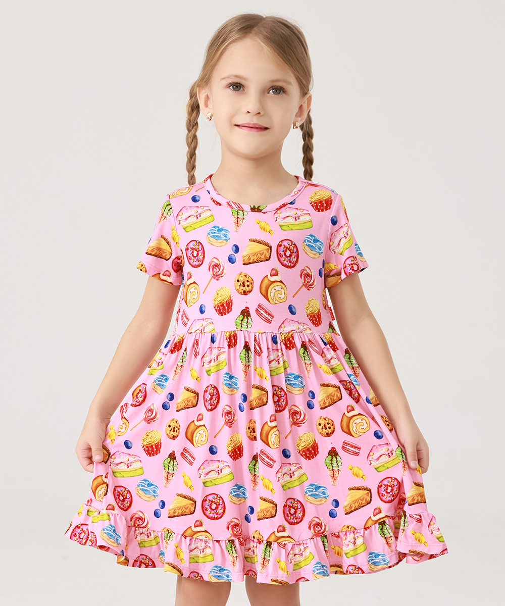 Toddler Girls Short Sleeve Bamboo Dress