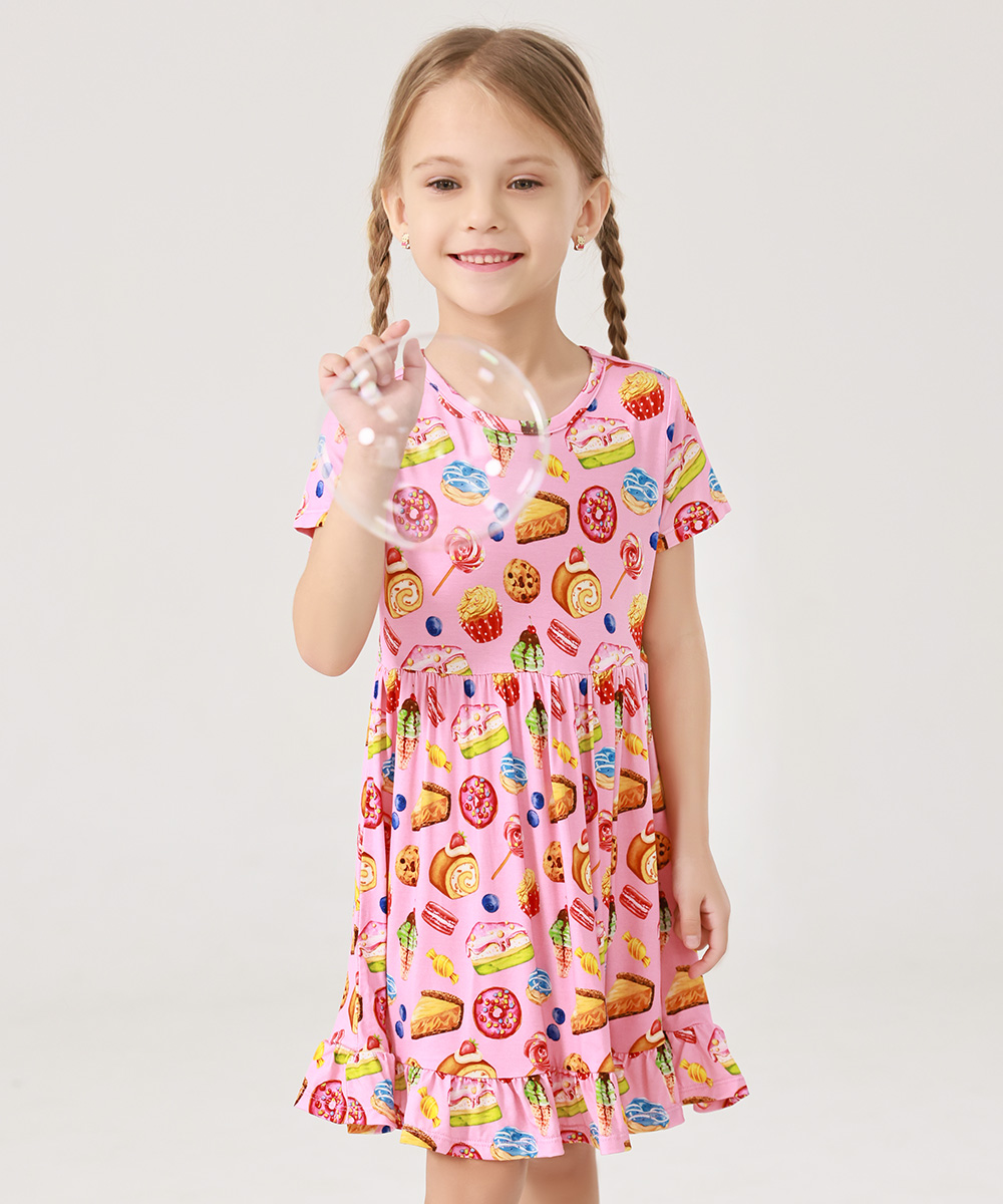 Toddler Girls Short Sleeve Bamboo Dress