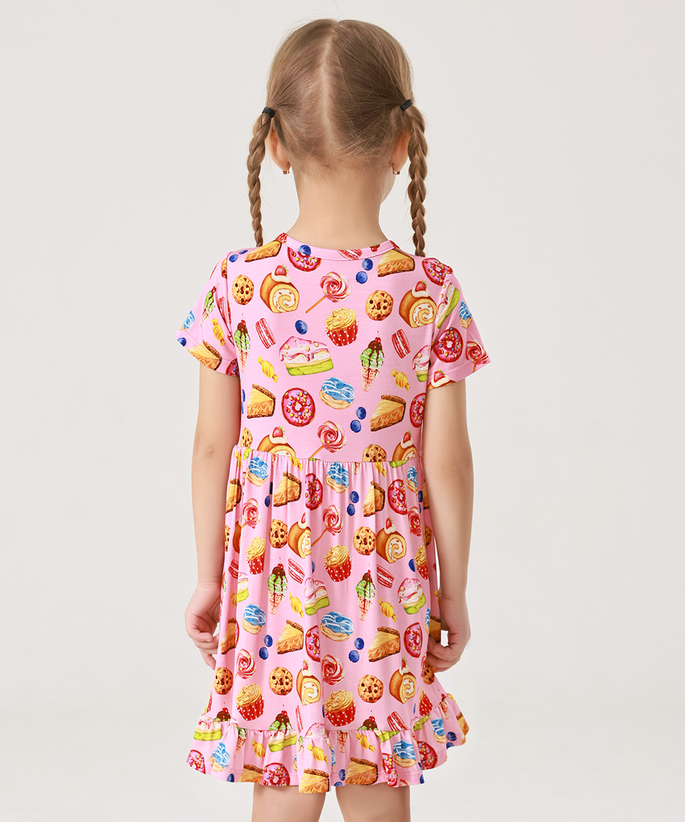 Toddler Girls Short Sleeve Bamboo Dress