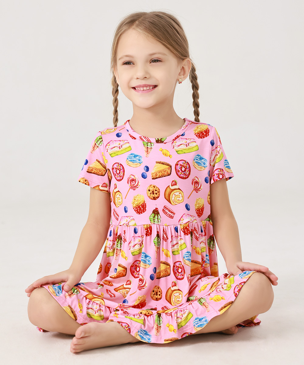 Toddler Girls Short Sleeve Bamboo Dress