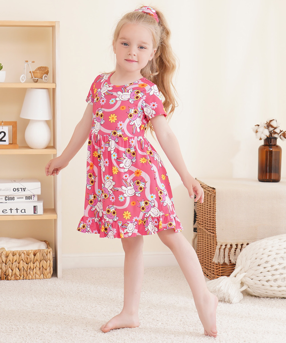 Toddler Girls Short Sleeve Bamboo Dress