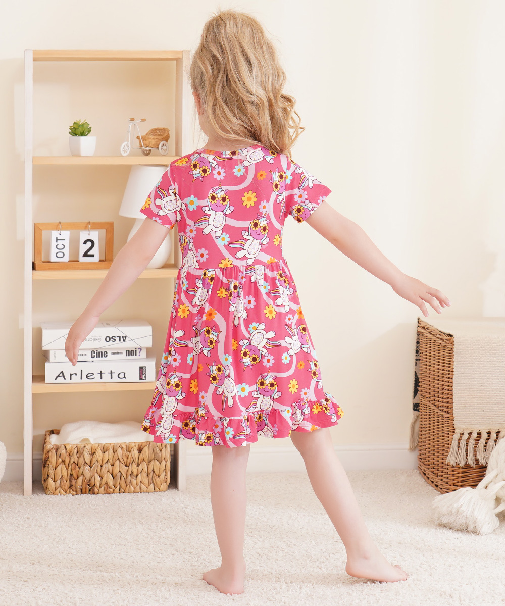 Toddler Girls Short Sleeve Bamboo Dress