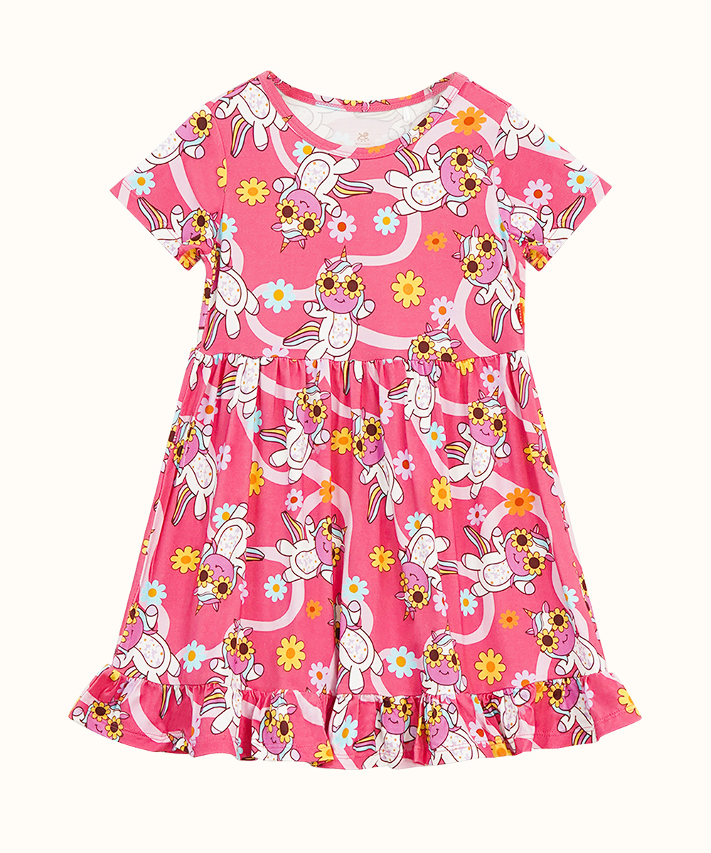 Toddler Girls Short Sleeve Bamboo Dress