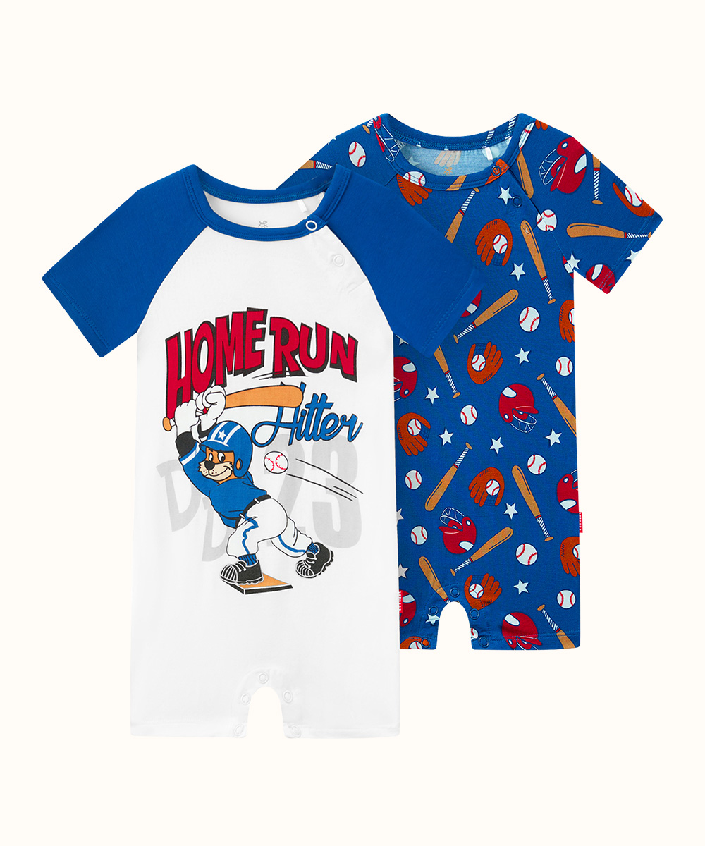 2 Pack Short Sleeve Summer Bamboo Romper