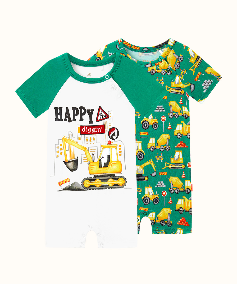 2 Pack Short Sleeve Summer Bamboo Romper