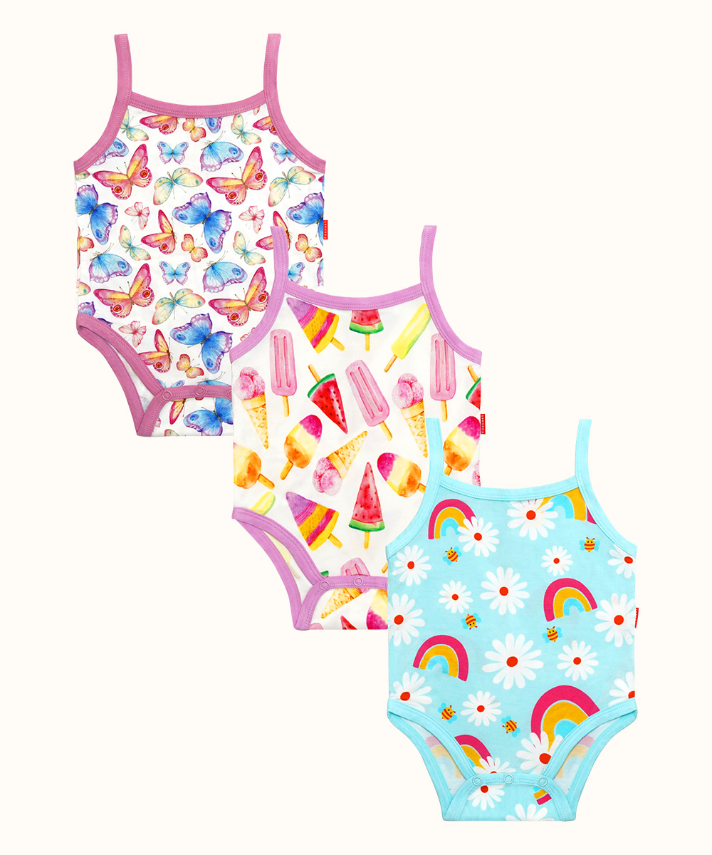 3-Pack Baby Girl Sleeveless and Camisole Bodysuit