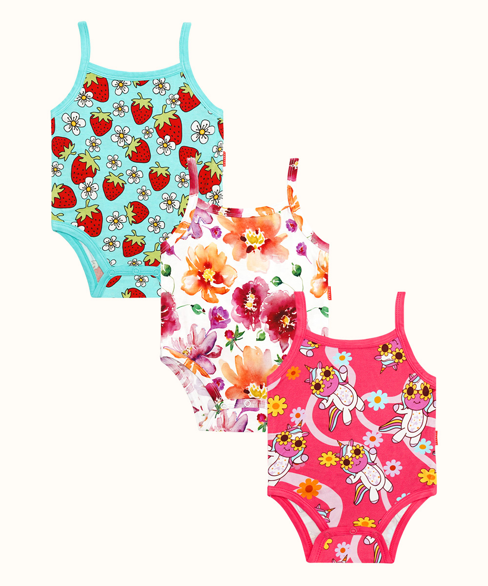 3-Pack Baby Girl Sleeveless and Camisole Bodysuit