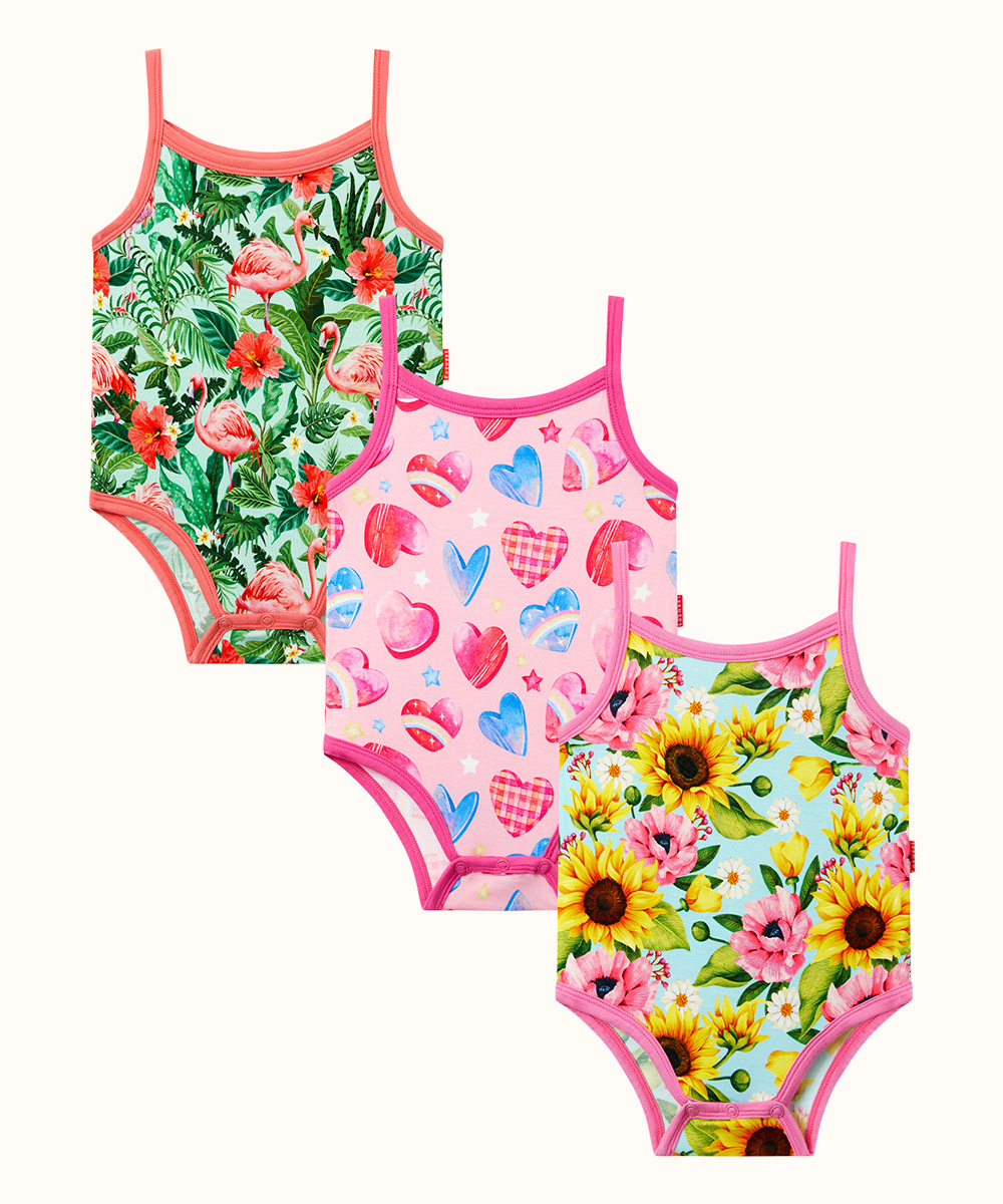 3-Pack Baby Girl Sleeveless and Camisole Bodysuit