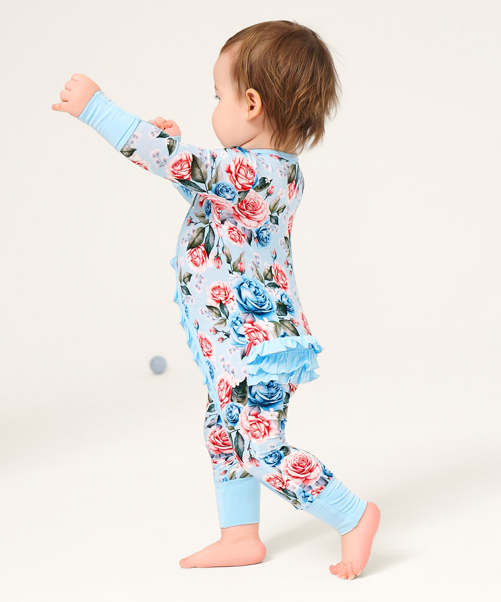 Bamboo Baby Girls 2 Way Zipper Footies