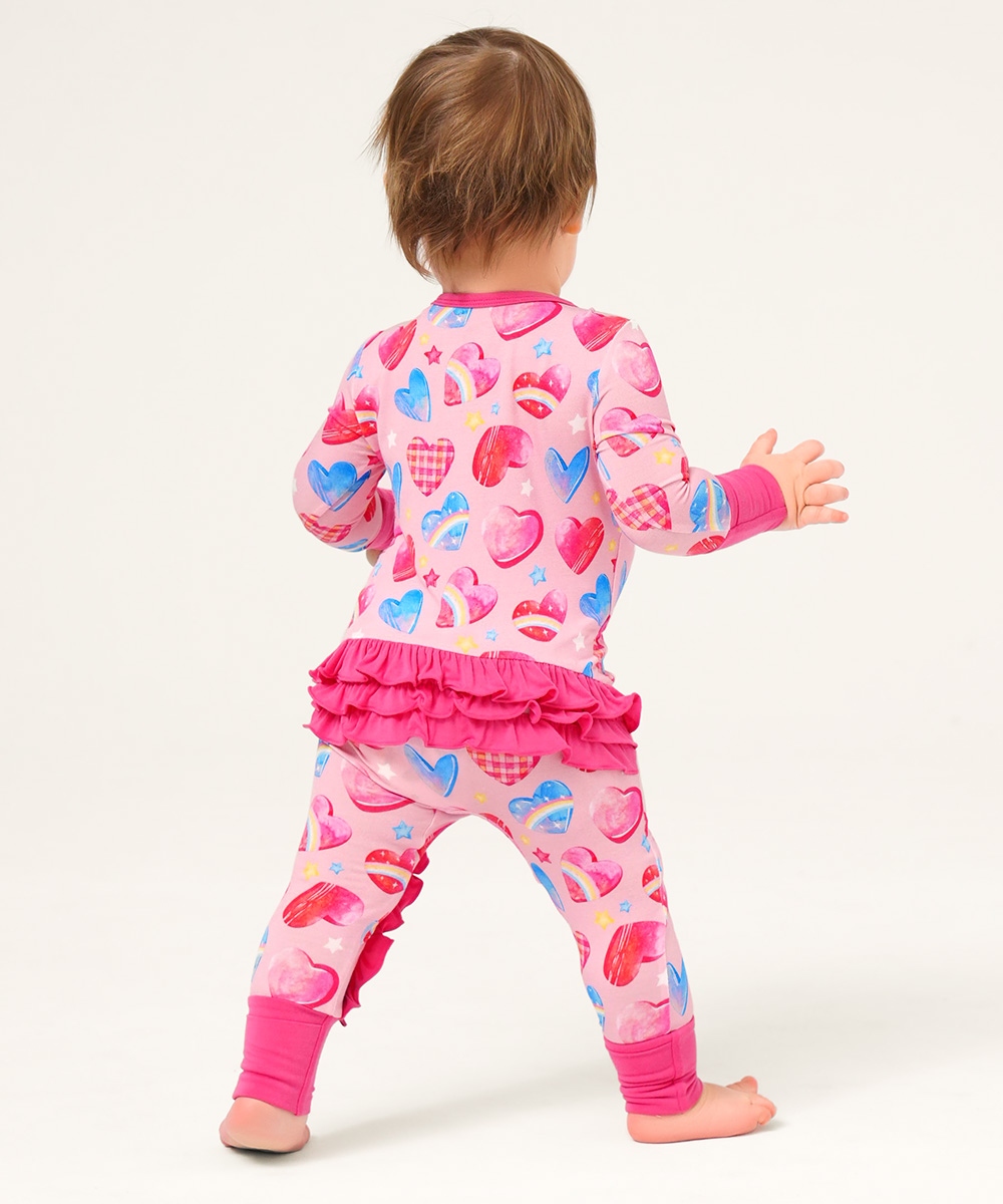 Bamboo Baby Girls 2 Way Zipper Footies