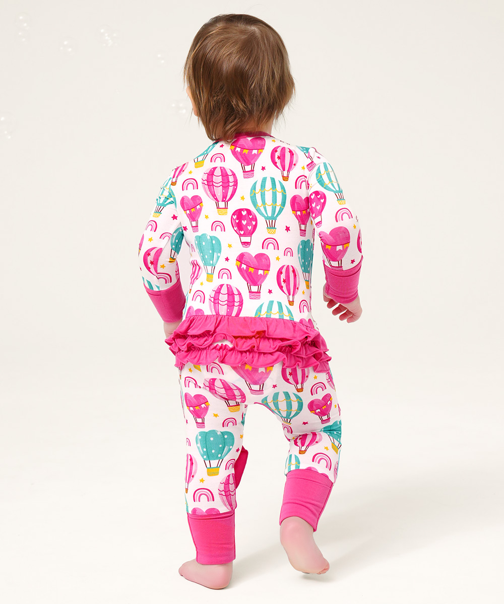 Bamboo Baby Girls 2 Way Zipper Footies