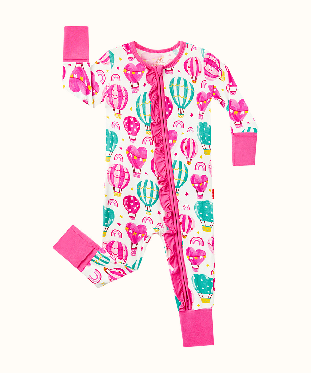Bamboo Baby Girls 2 Way Zipper Footies