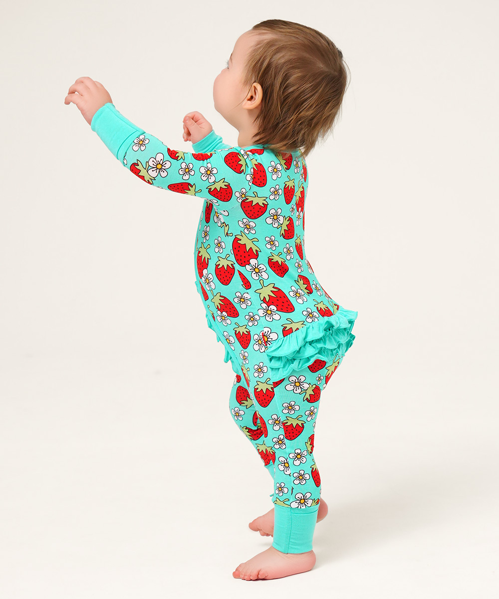 Bamboo Baby Girls 2 Way Zipper Footies