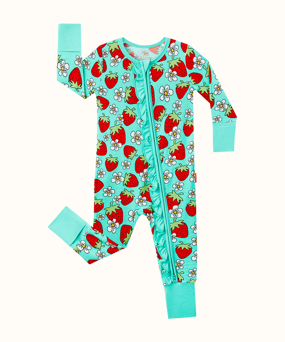 Bamboo Baby Girls 2 Way Zipper Footies