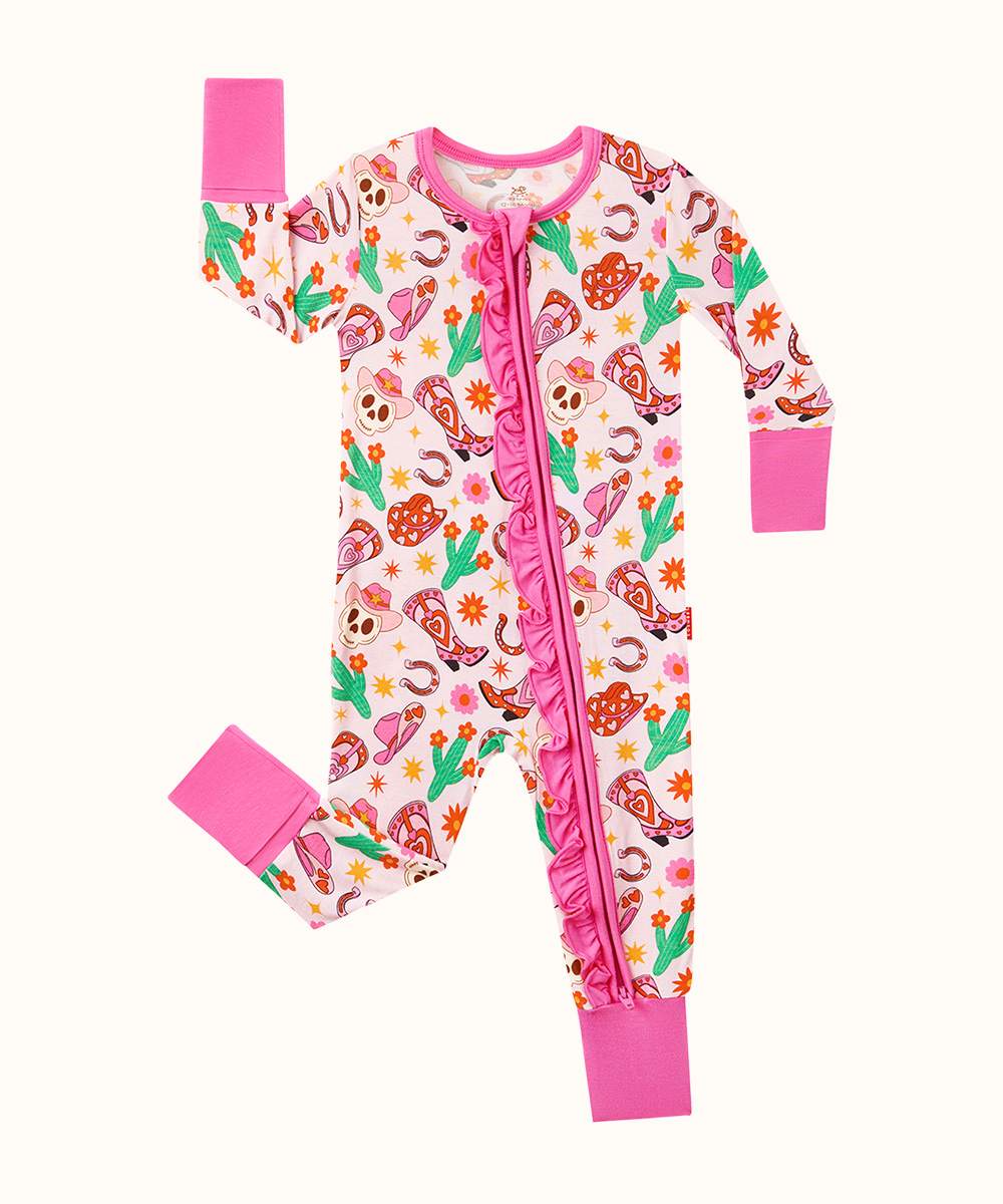 Bamboo Baby Girls 2 Way Zipper Footies