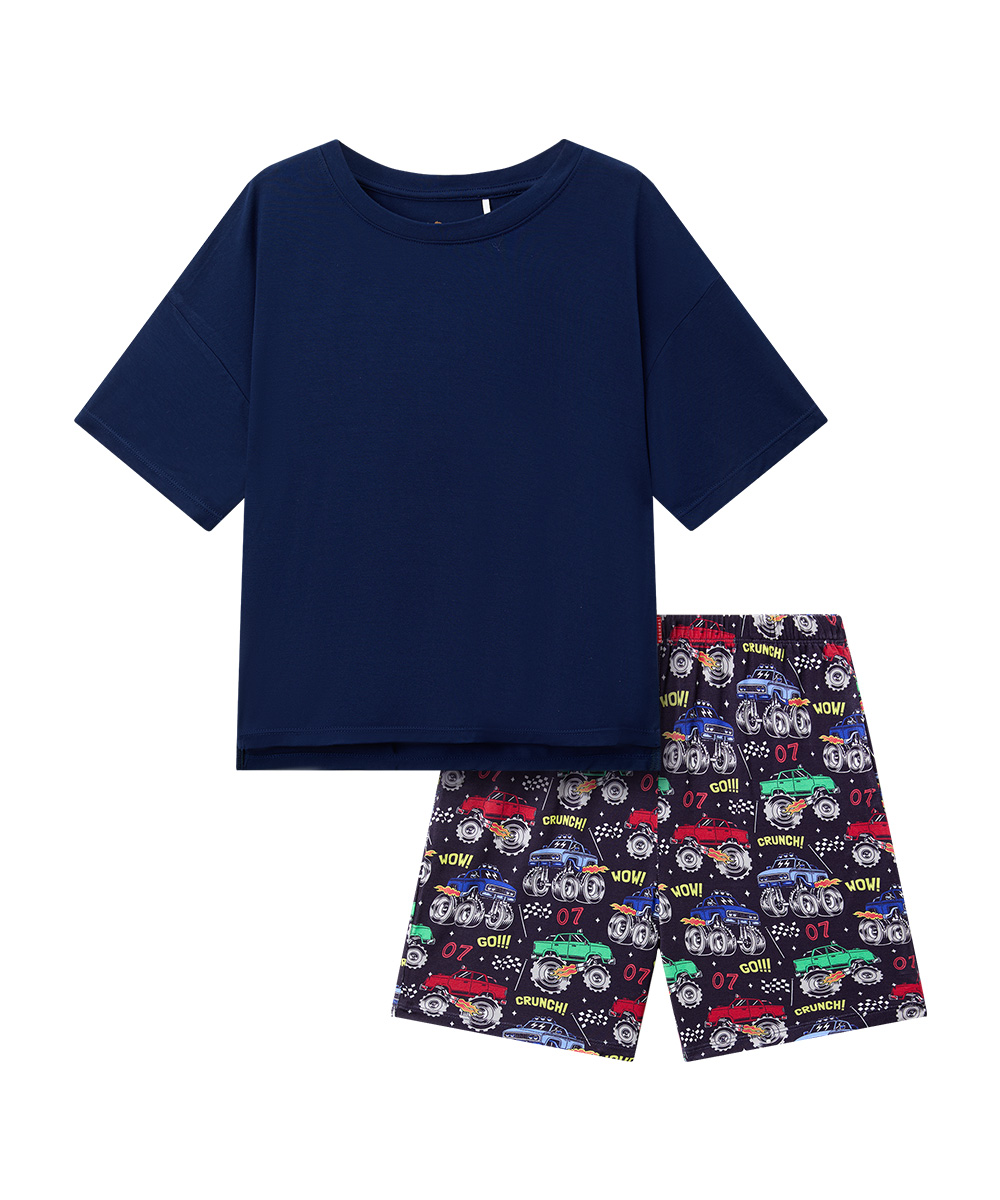 Boys Short Sleeve Summer 2 Piece Pajama Sets