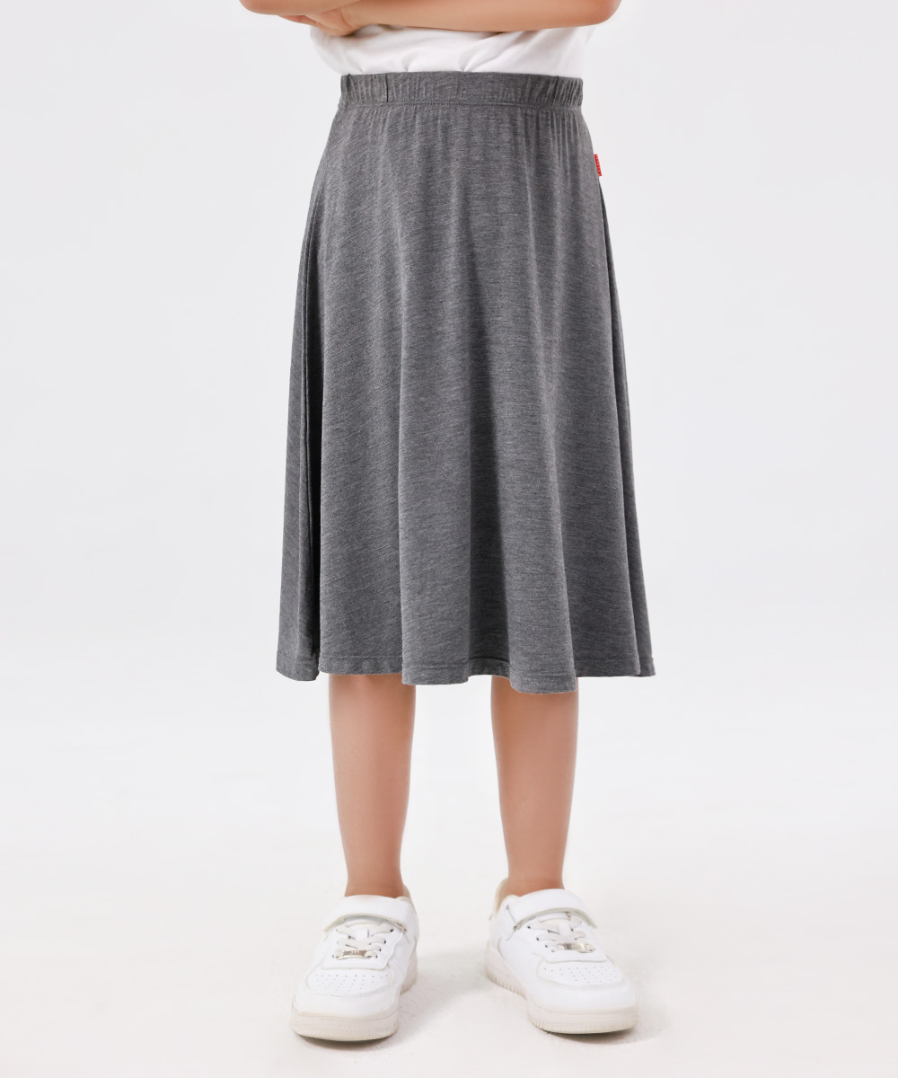 Kids Girls Flowy A-Line Skirt Knee Length Casual Skirt