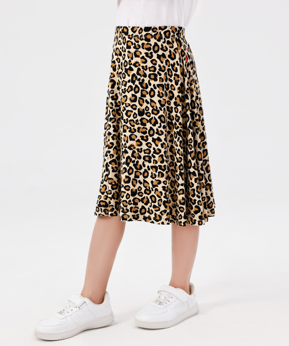Kids Girls Flowy A-Line Skirt Knee Length Casual Skirt