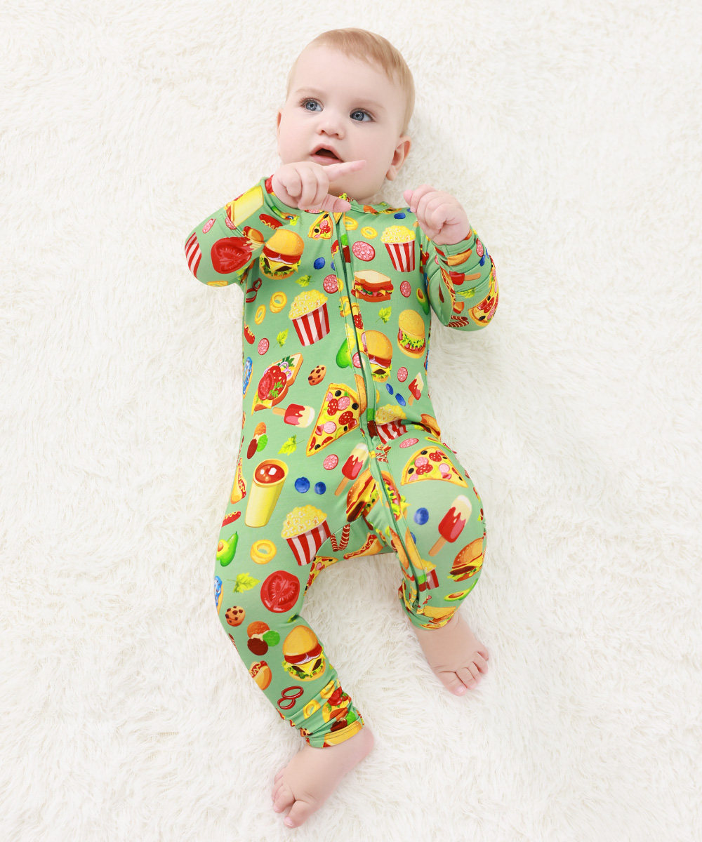 Baby Bamboo Two Way Zipper Footless Pajamas