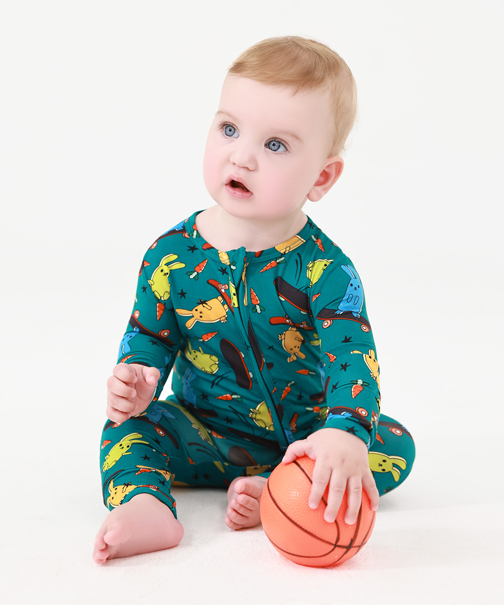 Baby Bamboo Two Way Zipper Footless Pajamas