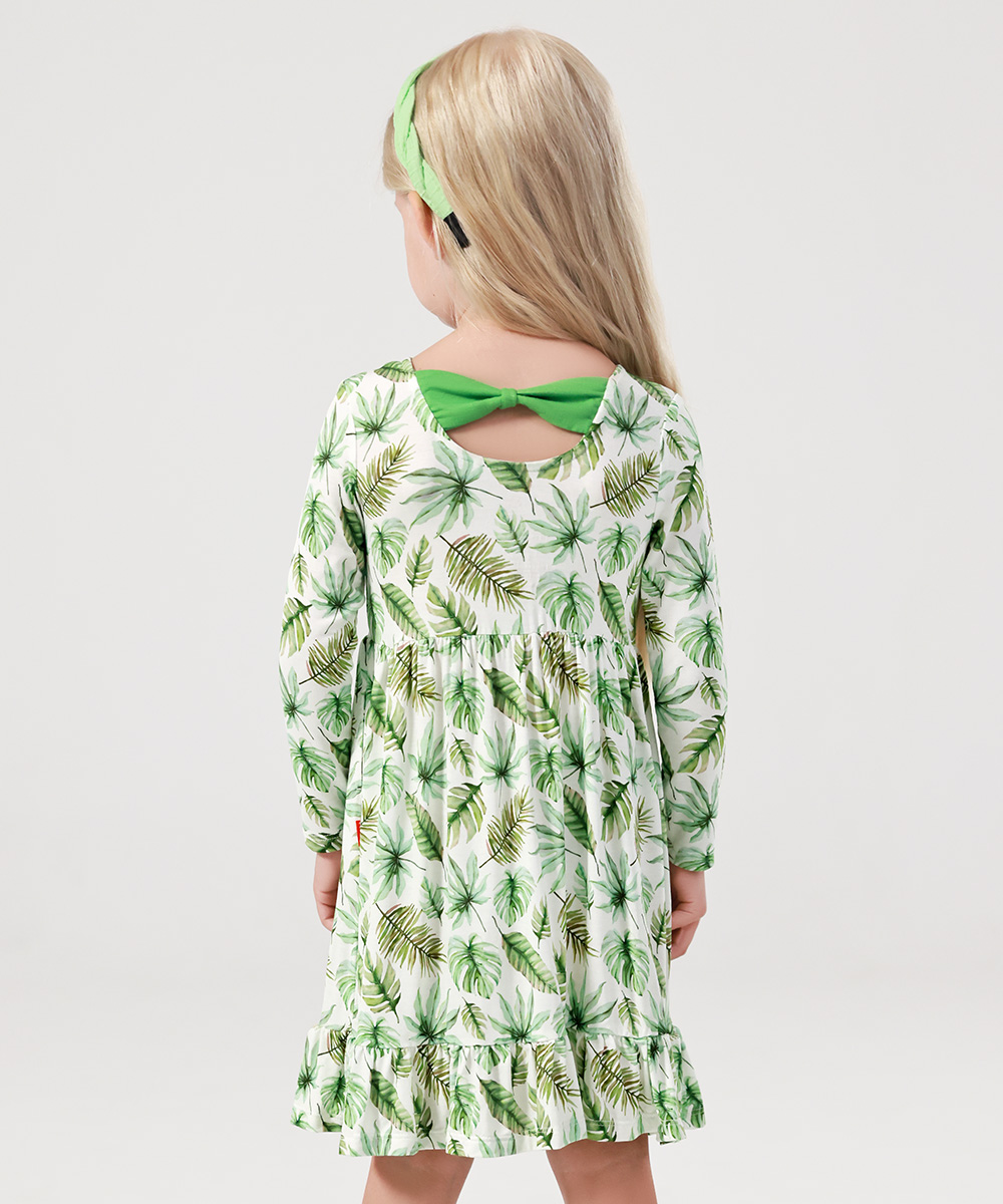 2T-12Y Long Sleeve Bamboo Viscose Girls' Twirl Dresses