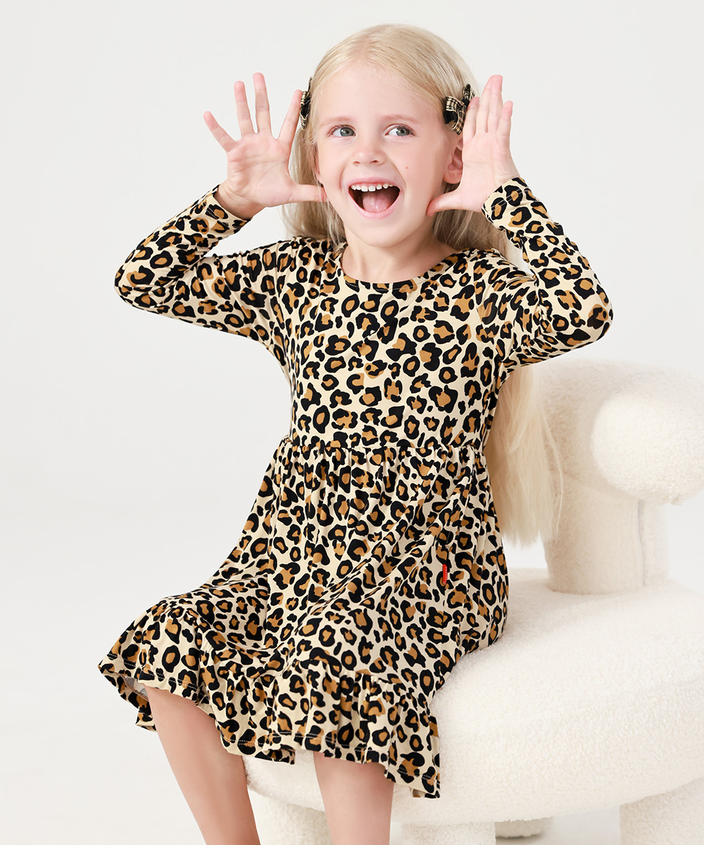 2T-12Y Long Sleeve Bamboo Viscose Girls' Twirl Dresses