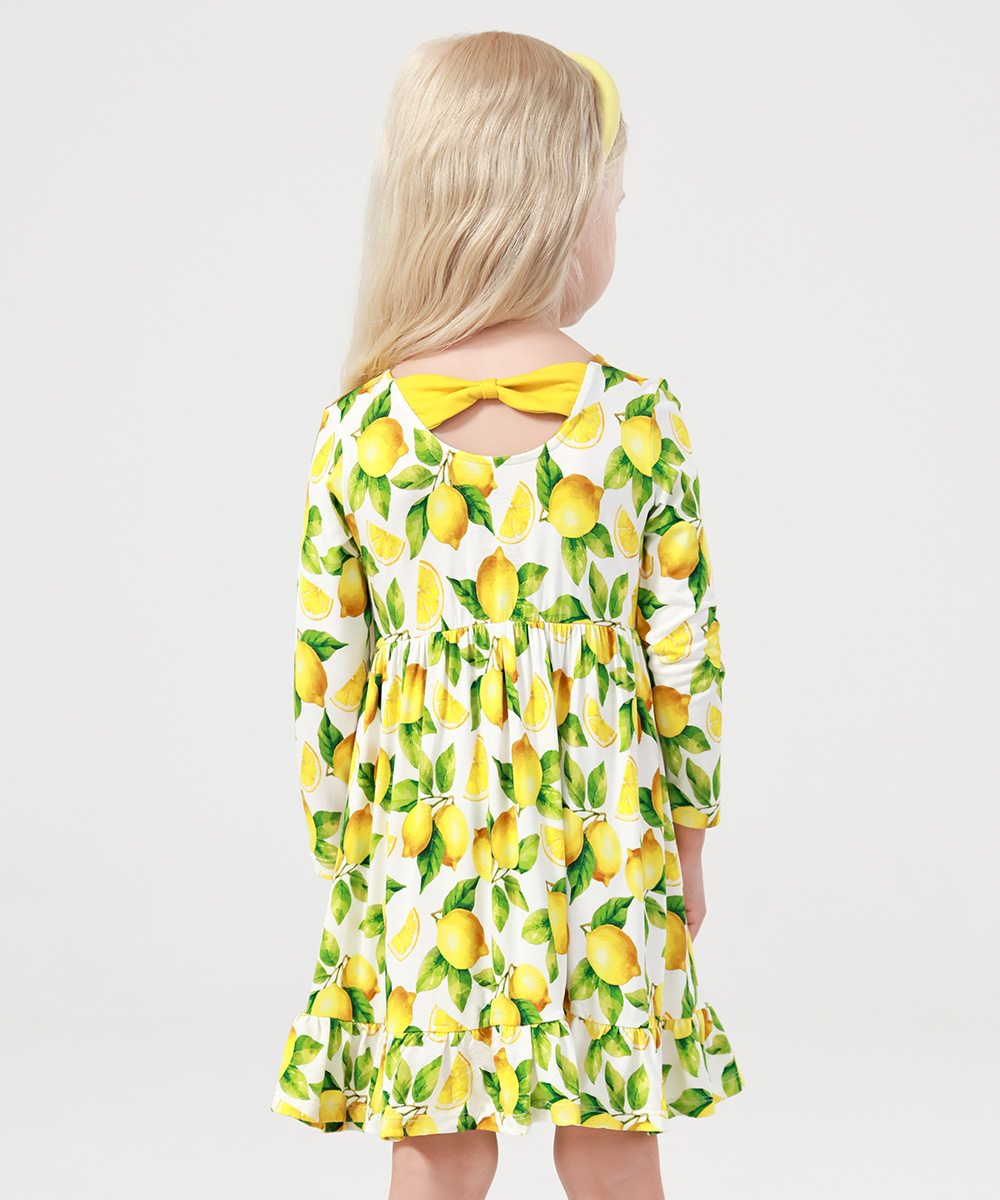 2T-12Y Long Sleeve Bamboo Viscose Girls' Twirl Dresses