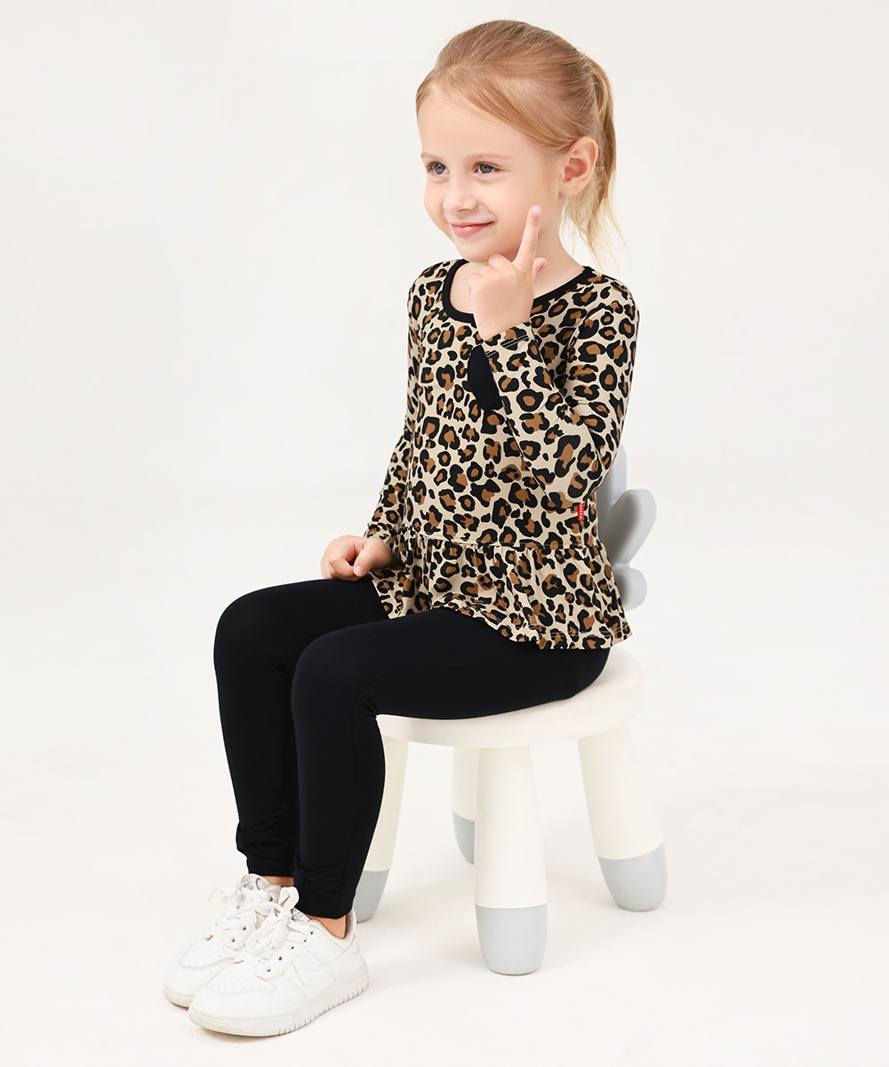 GirlS' Bamboo Bowknot Soild Leggings