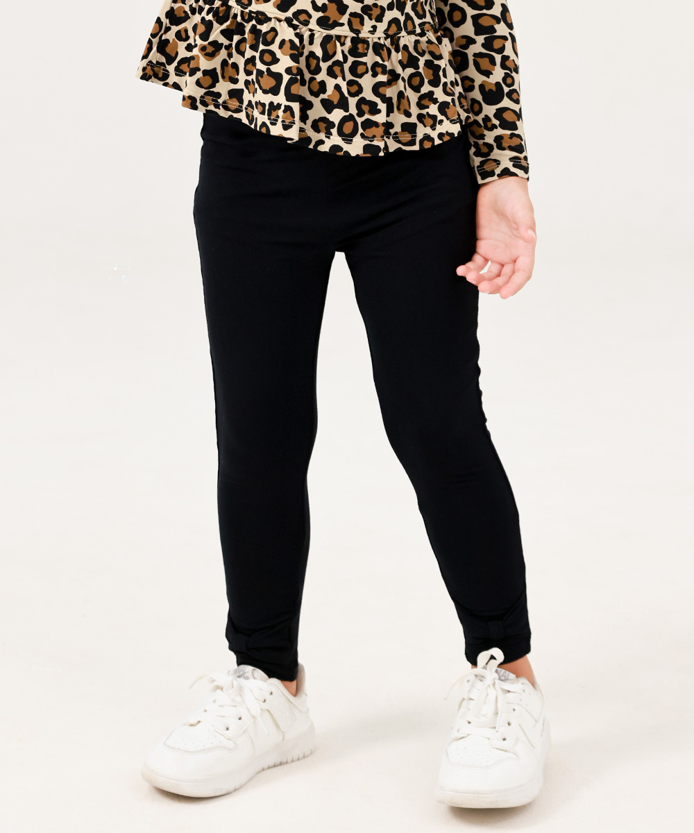 GirlS' Bamboo Bowknot Soild Leggings