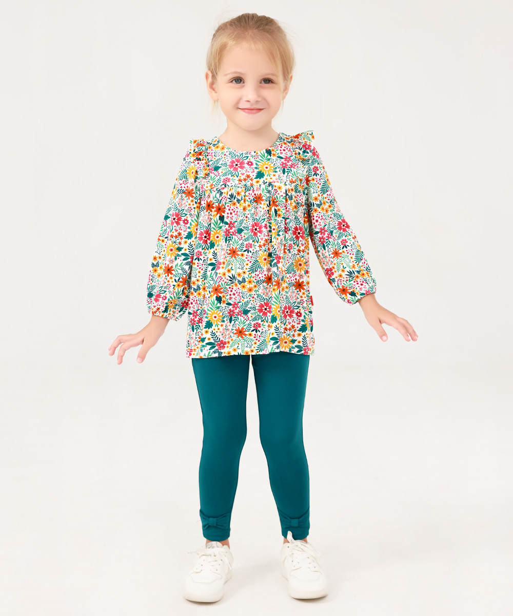 GirlS' Bamboo Bowknot Soild Leggings