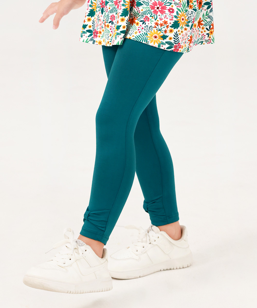 GirlS' Bamboo Bowknot Soild Leggings